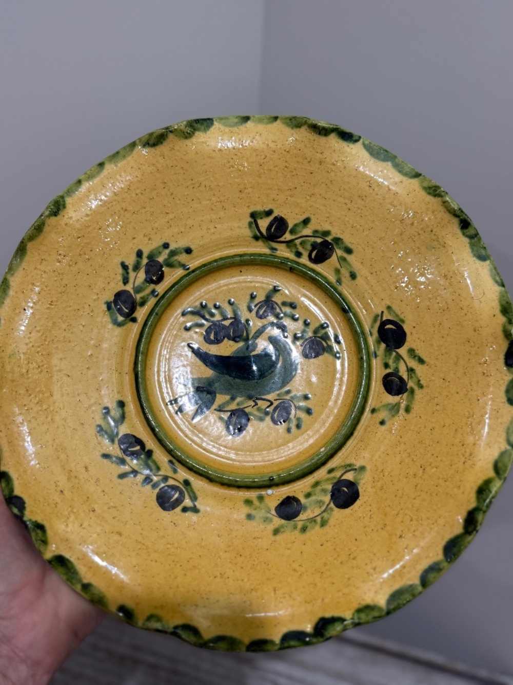 French Pottery dish - Souleo Terre È Provence Round Fancy Ruffled Edge